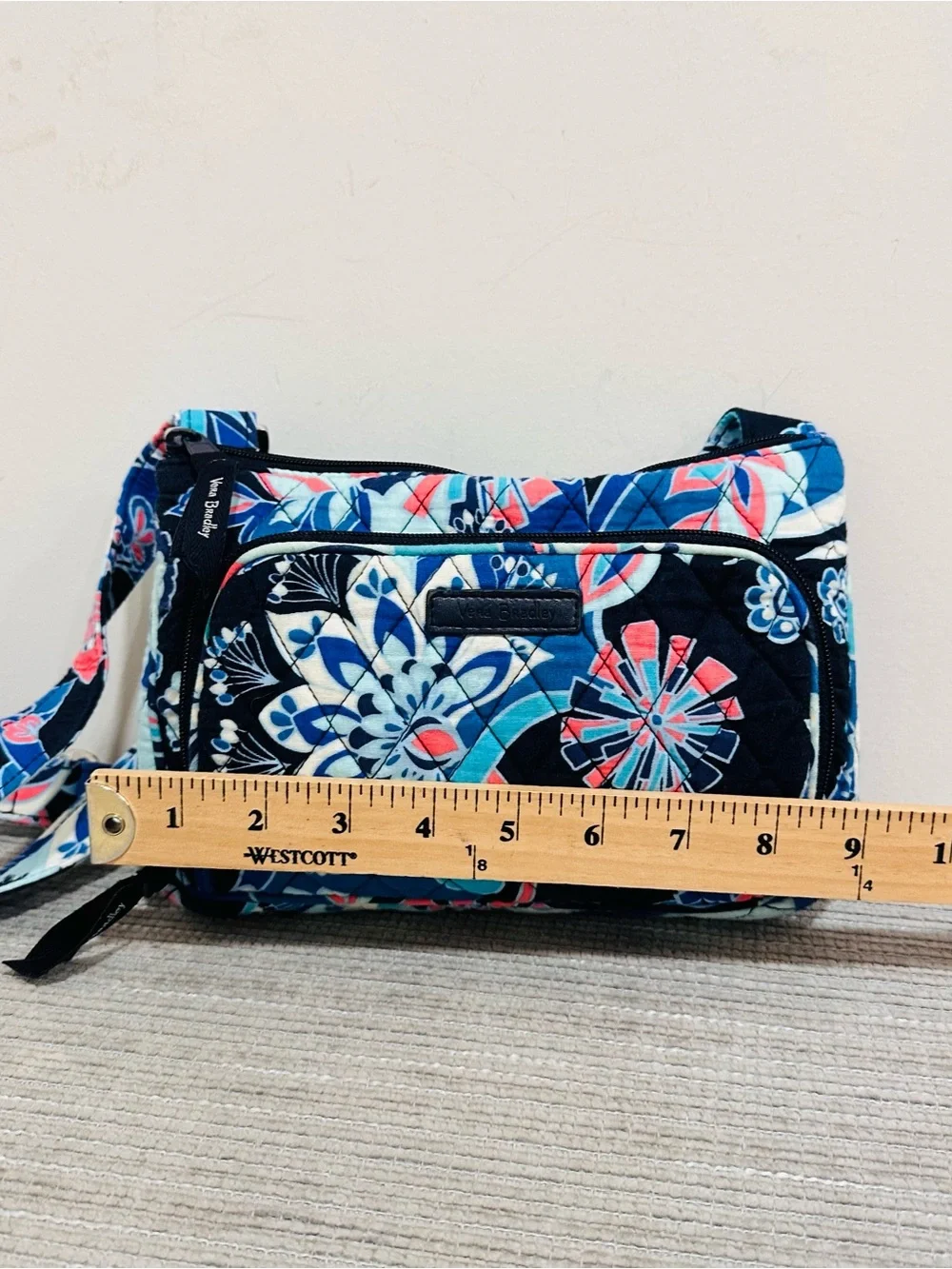 Vera Bradley Little Hipster Crossbody Bag Lotus Flower Swirl Quilted Floral